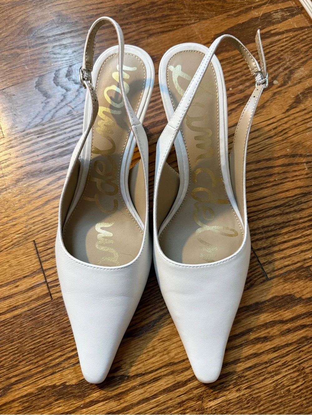 NWT Sam Edelman Bianka Slingback Pump, Bright White Leather, Size 8
